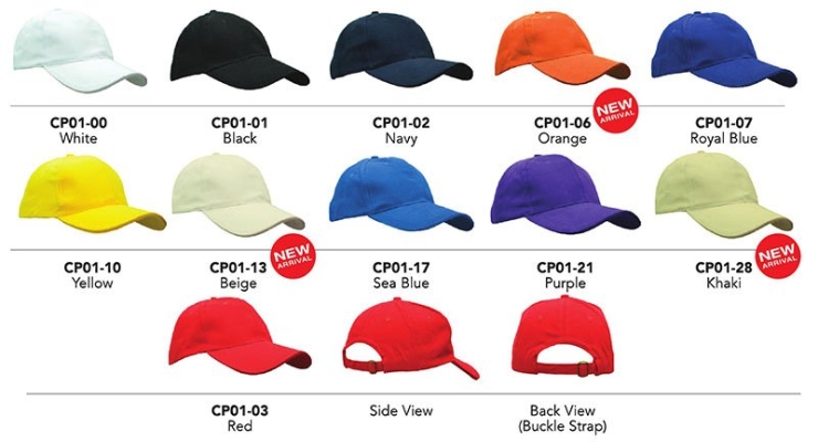 Single Colour Cotton Brush Cap