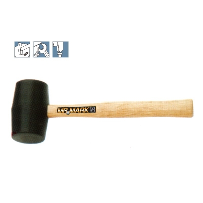 MK-TOL-2016 RUBBER MALLET WITH HARD WOOD HANDLE