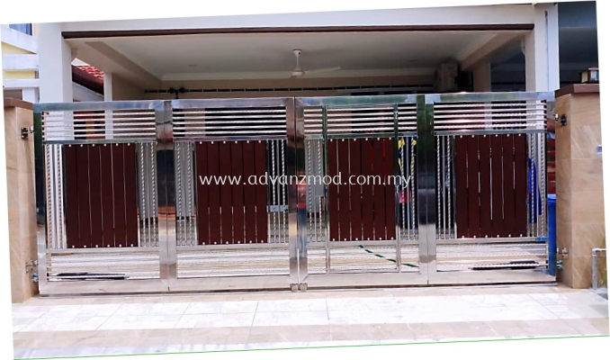 Stainless Steel Folding Gate With Aluminium Panels 