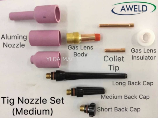 AWELD TIG NOZZE SET ACCESSORIES