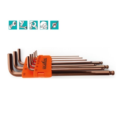 MK-TOL-3505M 9 PCS EXTRA LONG BALL POINT HEX KEY WRENCH SET