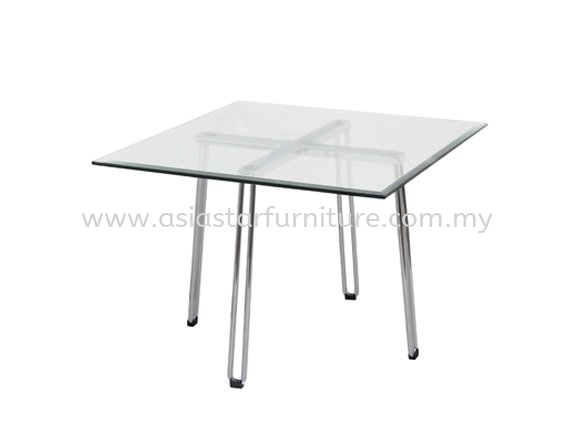 FURA SQUARE COFFEE TABLE C/W TEMPERED GLASS TABLE TOP  - Best Promotion Coffee Table | office sofa coffee table | office sofa coffee table | coffee table Setiawangsa