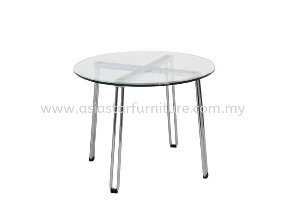 FURA ROUND COFFEE TABLE C/W TEMPERED GLASS TABLE TOP - Show Unit Coffee Table | coffee table Kota Damansara | coffee table Puchong | coffee table Cheras | coffee table KL