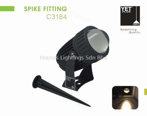 YET C3184 BK 8W WW SPIKE LAMP