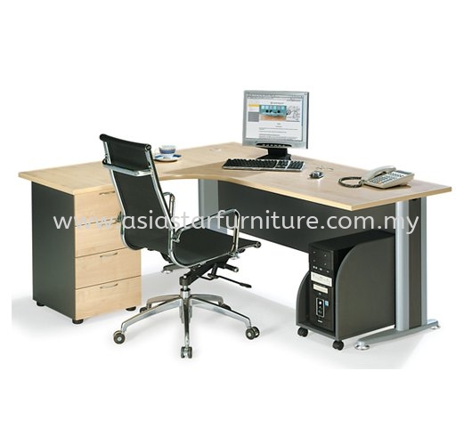 TITUS 6 FEET L-SHAPE WRITING OFFICE TABLE/DESK - L-Shape Office Table Batu Caves | L-Shape Office Table Kepong | L-Shape Office Table Serdang | L-Shape Office Table Balakong