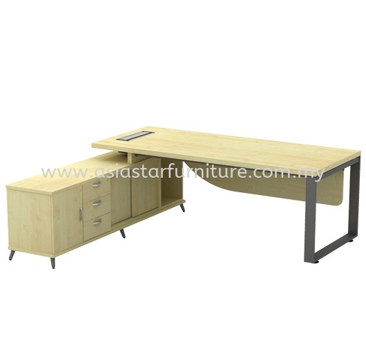 OLVA DIRECTOR OFFICE TABLE METAL O-LEG & SIDE CABINET - Must Buy Director Office Table | Director Office Table Sungai Buloh | Director Office Table Subang | Director Office Table Shah Alam | Director Office Table Kota Kemuning