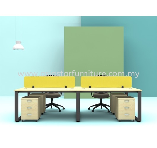 OLVA CLUSTER OF 4 WORKSTATION TABLE - Office Workstation Kota Kemuning | Office Workstation Cyber Jaya | Office Workstation Bangi | Office Workstation Kajang