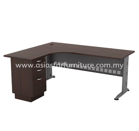 QAMAR L-SHAPE WRITING OFFICE TABLE/DESK - L-Shape Office Table Imbi | L-Shape Office Table Pudu | L-Shape Office Table Setapak | L-Shape Office Table Taman Melawati