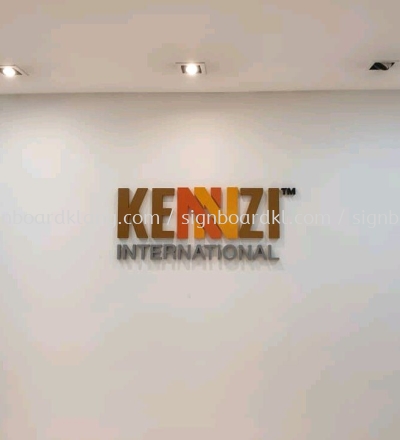 Kennzi international 3D acrylic box up letteringe signage at kota damansara Kuala Lumpur 