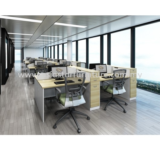 CLUSTER OF 2 WORKSTATION TABLE - Office Workstation Kelana Jaya | Office Workstation Bandar Botanic | Office Workstation Bandar Bukit Raja | Office Workstation Bandar Bukit Tinggi