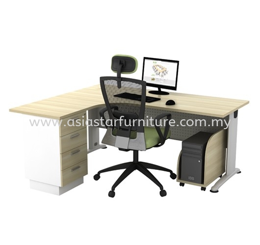 BERLIN L-SHAPE WRITING OFFICE TABLE/DESK - L-Shape Office Table Bandar Bukit Tinggi | L-Shape Office Table Batu Caves | L-Shape Office Table Kepong | L-Shape Office Table Serdang