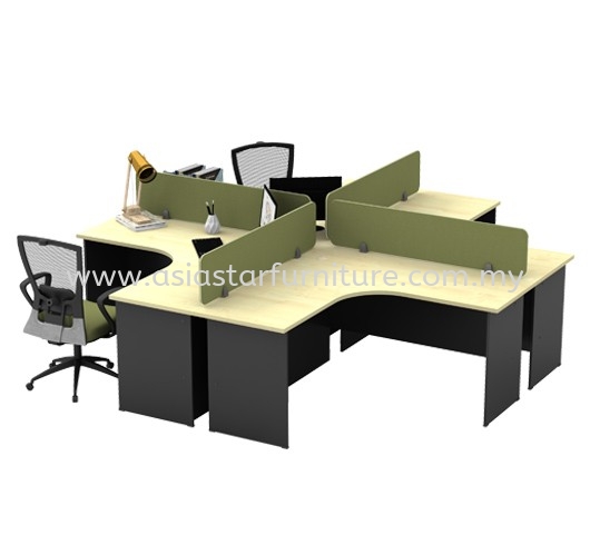 5' L SHAPE OFFICE TABLE COMBINE CLUSTER OF 4 OFFICE WORKSTATION SET - L shape table Bandar Puteri Puchong | L shape table Puchong Jaya | L shape table Setia Walk Puchong