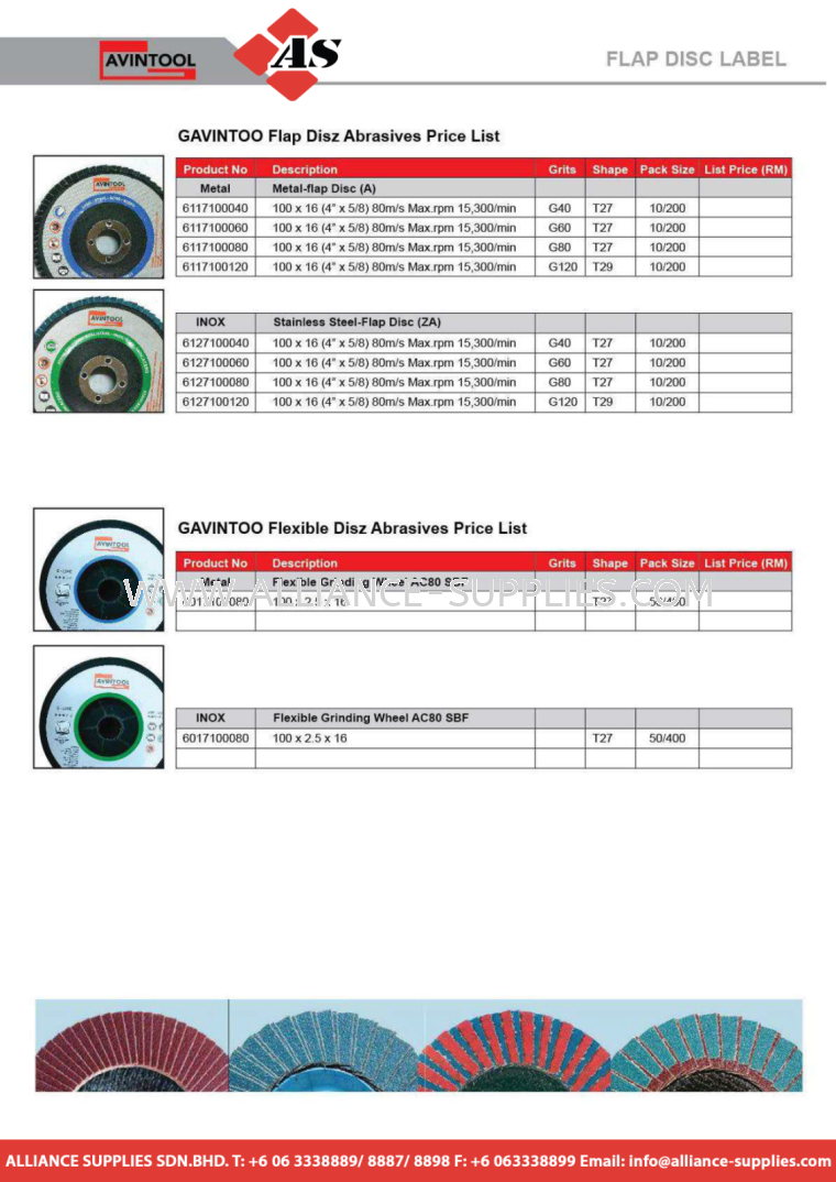  AVINTOOL Flap Disc Label AVINTOOL Flap Disc Label WELDING PROFESSIONAL