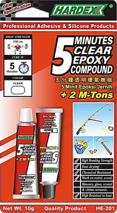 5 MINUTES CLEAR EPOXY COMPOUND HE 201