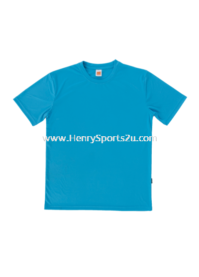 QD5628 Sea Blue Oren Sport Quick Dry Round Neck Short Sleeve Plai Tee