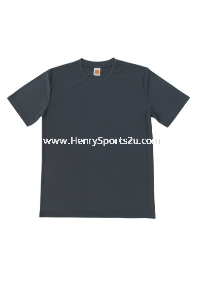 QD5624 Dark Grey Oren Sport Quick Dry Round Neck Short Sleeve Plai Tee