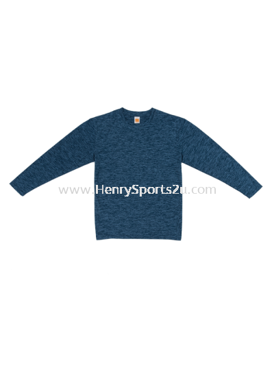 QD5101 Navy Oren Sport Quick Dry Round Neck Long Sleeve Plain Tee