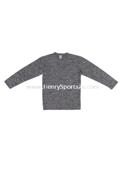 QD5160 Dark Grey Oren Sport Quick Dry Round Neck Long Sleeve Plain Tee