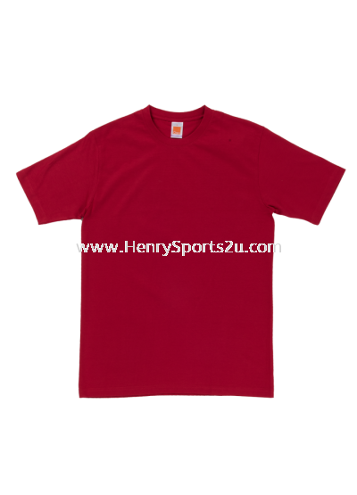 CT6005 Red Oren Sport Cotton Round Neck Short Sleeve Plain Tee