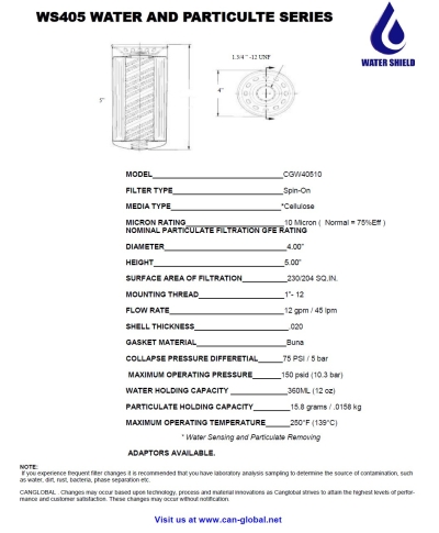 WS405 Water and Particulte Series