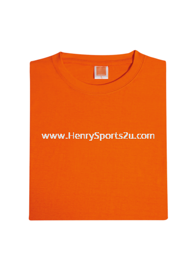 CT7107 Orange Oren Sport Cotton Round Neck Short Sleeve Plain Tee