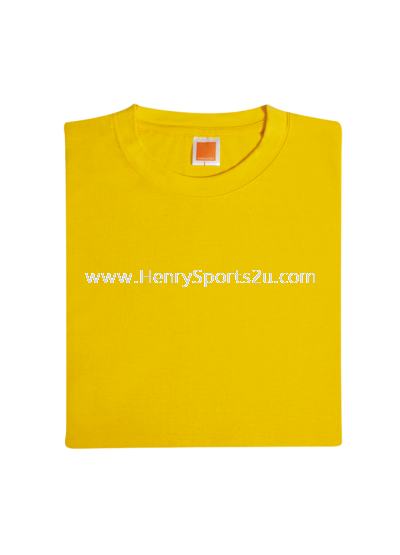 CT7104 Yellow Oren Sport Cotton Round Neck Short Sleeve Plain Tee