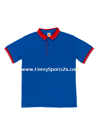 HC2008 Royal&Red&White Oren Sport Honeycomb Short Sleeve Polo Tee