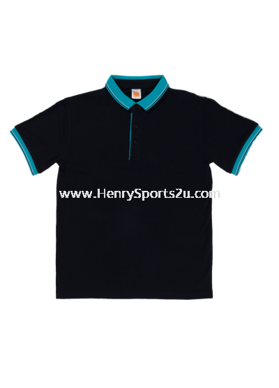 HC2001 White&Navy&Sea Blue Oren Sport Honeycomb Short Sleeve Polo Tee