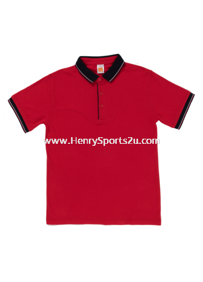 HC2005 Black&Red&White Oren Sport Honeycomb Short Sleeve Polo Tee