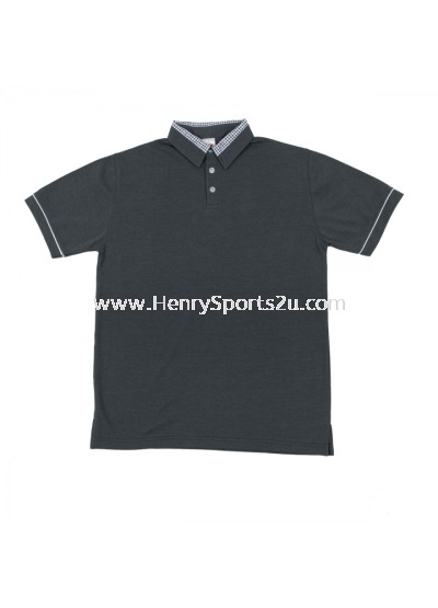 HC1979 Dark Grey Melange & White Oren Sport Honeycomb Short Sleeve Polo Tee