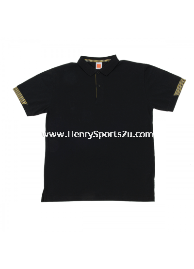 HC1802 Black Oren Sport Honeycomb Short Sleeve Polo Tee