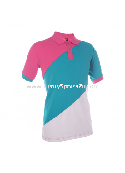 HC1626 Magenta & Turquoise Oren Sport Honeycomb Short Sleeve Polo Tee