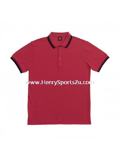 HC1005 Red Oren Sport Honeycomb Short Sleeve Polo Tee