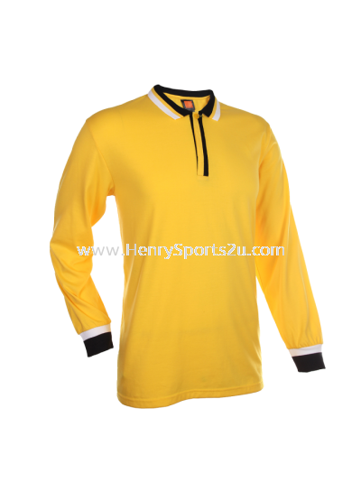 SJ0516 Golden Yellow Oren Sport Single Jersey Long Sleeve Polo Tee