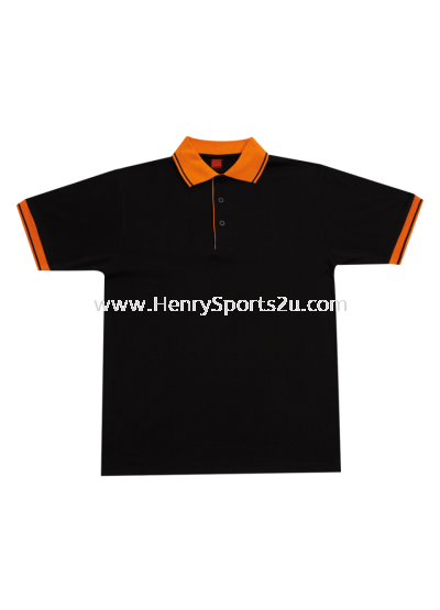 SJ0102 Black Oren Sport Single jersey Short Sleeve Polo Tee