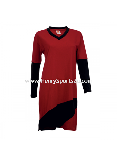 SK0105 Maroon & Black Oren Sport Muslimah Round Neck