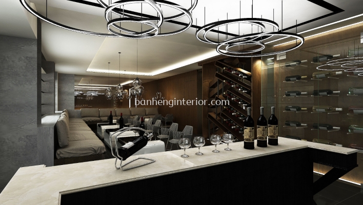 Bar Counter and Wine Storage Design