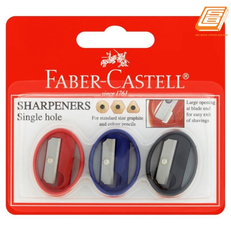 Faber-Castell - Single Hole Sharpener Oval  -PB of 3 pcs - (584903)  