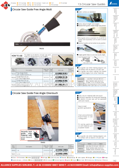 SHINWA Circular Saw Guide Free Angle