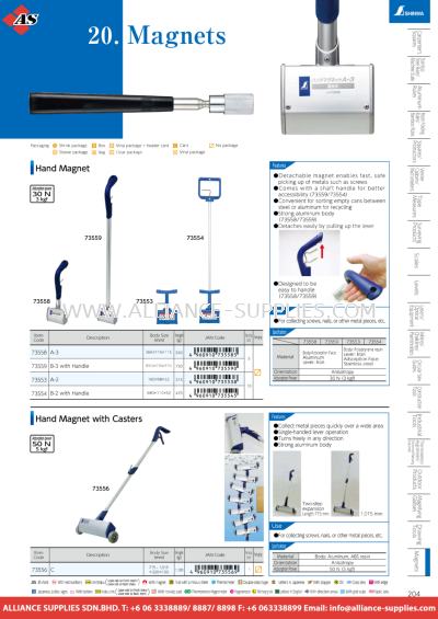 SHINWA Color Magnets, Pick-Up & With Handle