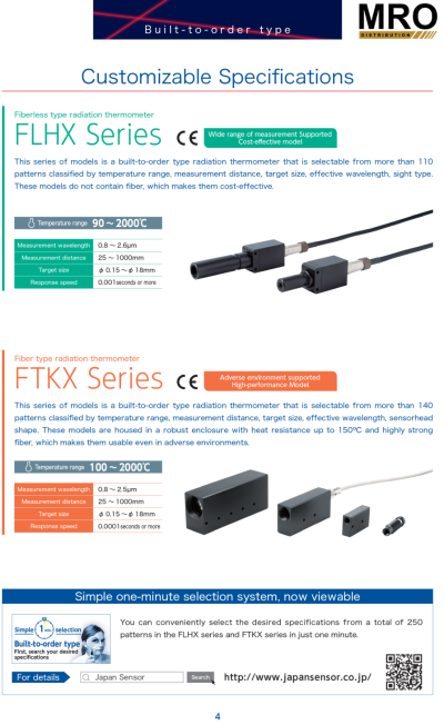 Fiberless Type Radiation Thermometer FLHX Series / FTKX Series