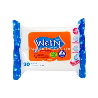 Wetty Fragrance Free Wet Wipes 30 PCS