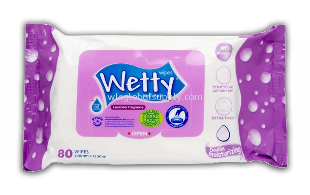 Wetty Lavender Wet Wipes 80 PCS