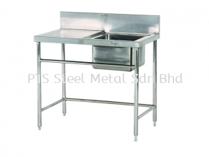 s/s single bowl sink table 