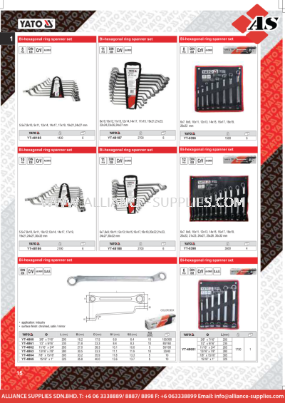 YATO Bi-Hexagonal Ring Spanner