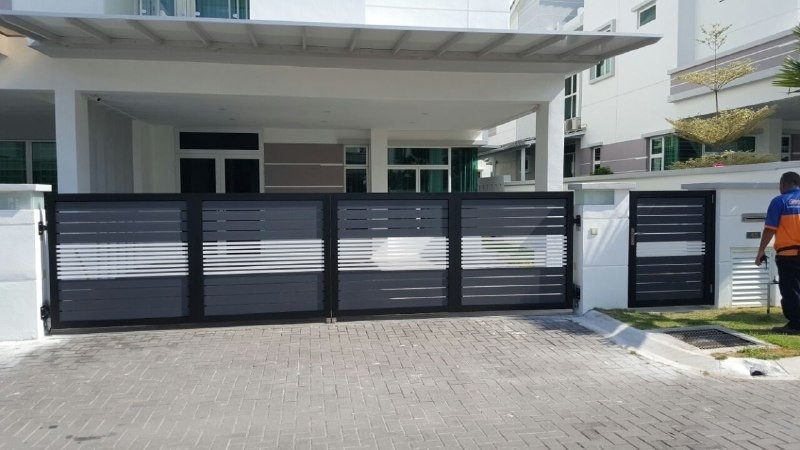 Mix-Aluminium Gate Design Sample Stainless Steel & Aluminium Mix Gate Gate Malaysia Reference Renovation Design 