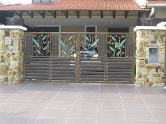 Contoh Pintu Pagar Wrought Iron 