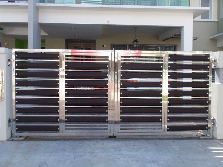 Reka Bentuk Pintu Pagar Yang Sesuai Malaysia Pintu Pagar Stainless Steel & Aluminium Campur Pintu Pagar Rujukan Reka Bentuk UbahSuai Malaysia