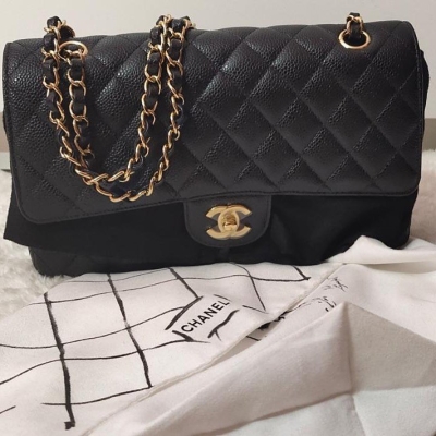 (SOLD) Brand New Chanel Classic Medium Black Caviar with GHW
