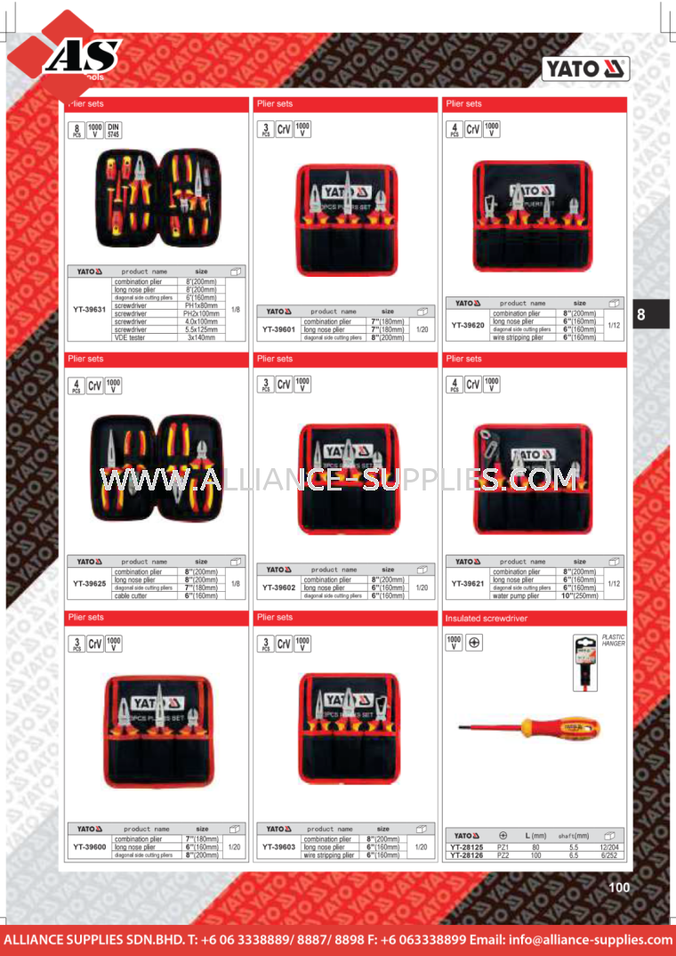 YATO Plier Sets / Insulated Screwdriver YATO VDE Tools YATO